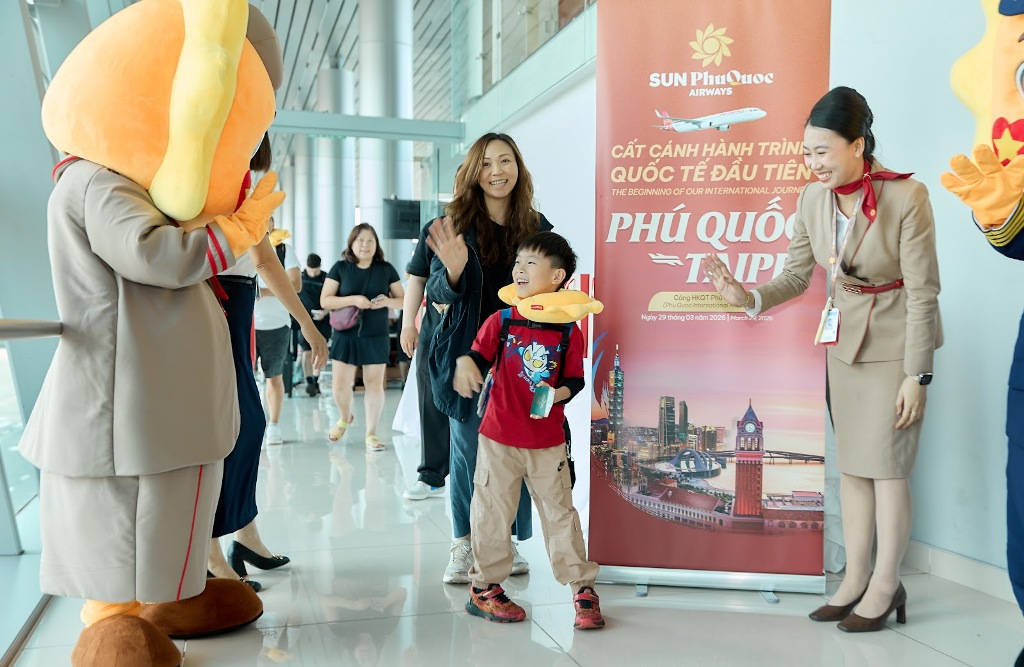 Sun PhuQuoc Airways cất cánh chuyến bay quốc tế đầu tiên đến Đài Bắc (Đài Loan - Trung Quốc)